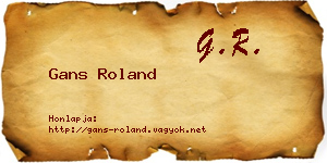 Gans Roland névjegykártya